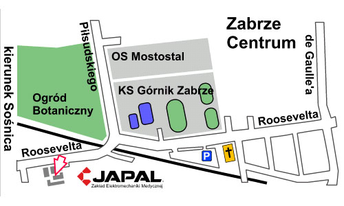 Mapka dojazdu do firmy z okolic Zabrza